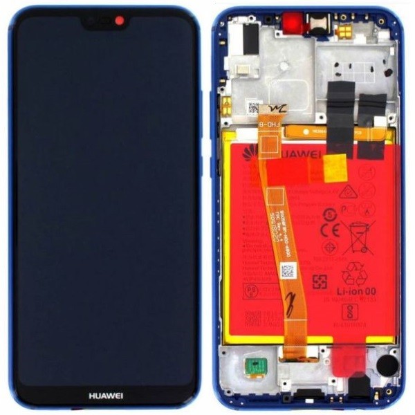 LCD displej s rámečkem pro Huawei P20 Lite - modrý- OEM