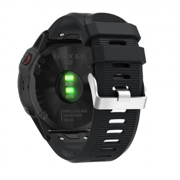 Silikonový řemínek pro hodinky Garmin Fenix 6X / Fenix 6X Pro (51mm) "Classic" - černý