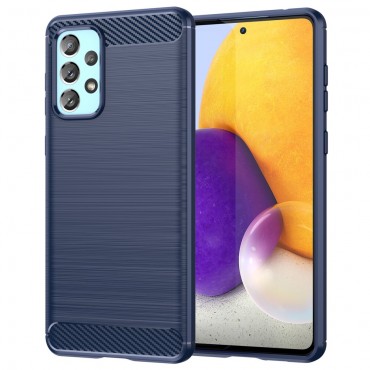 TPU gelové pouzdro "Brushed Carbon" pro Samsung Galaxy A73 5G - modré