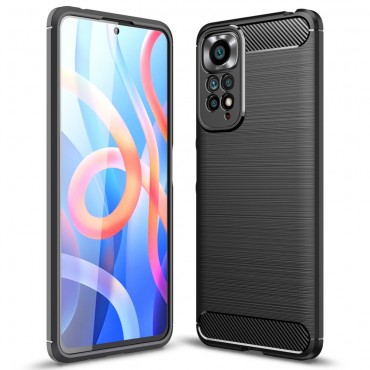 TPU gelové pouzdro "Brushed Carbon" pro Xiaomi Redmi Note 11 / Note 11S - černé