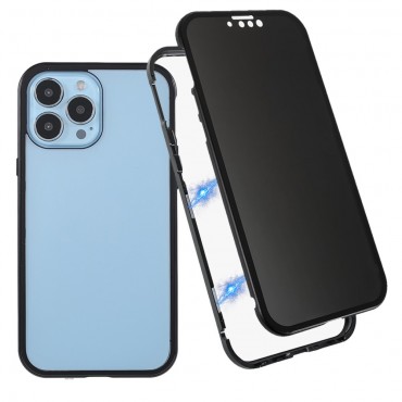 Magnetický celotělový kryt pro iPhone 13 Pro Max "Stronghold Dark" s tónovaným sklem pro ochranu soukromí - černý Magnetický celotělový kryt pro iPhone 13 Pro Max "Stronghold Dark" s tónovaným sklem pro ochranu soukromí - černý