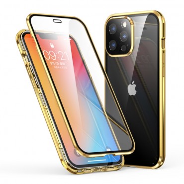 Magnetické celotělové pouzdro "Stronghold" pro iPhone 13 Pro - zlaté Magnetické celotělové pouzdro "Stronghold" pro iPhone 13 Pro - zlaté