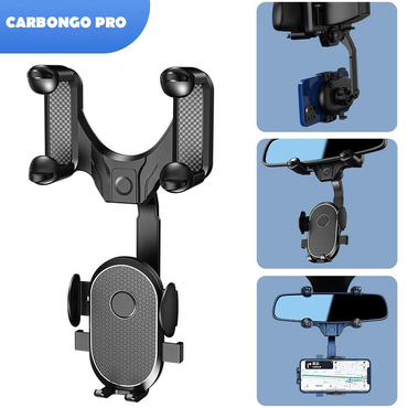 Pohodlný držák telefonu na zpětné zrcátko „CarbonGo Pro“ Pohodlný držák telefonu na zpětné zrcátko „CarbonGo Pro“