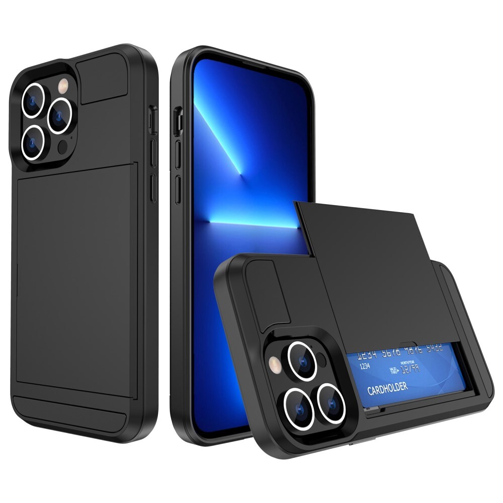 Hibriden TPU pouzdro "Back Slide" pro iPhone 14 - černé