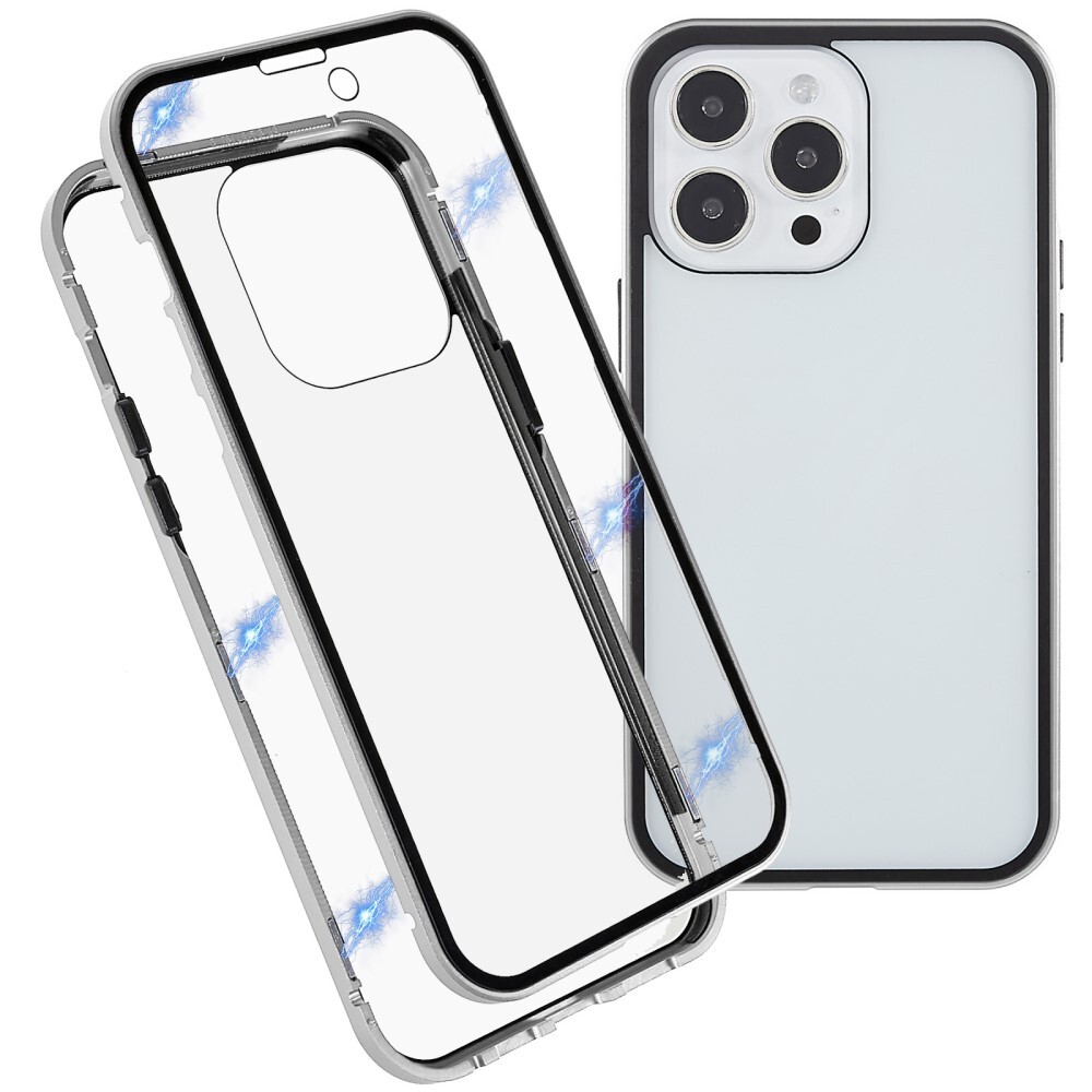 Magnetické celotělové pouzdro "Stronghold" pro iPhone 14 Pro Max - stříbrné