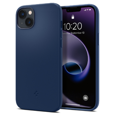 Spigen "Silicone Fit Mag" pouzdro s magnetem pro bezdrátové nabíjení pro iPhone 14 Plus - tmavě modré