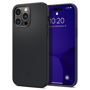 Spigen "Silicone Fit Mag" pouzdro s magnetem pro bezdrátové nabíjení pro iPhone 14 Pro - černé