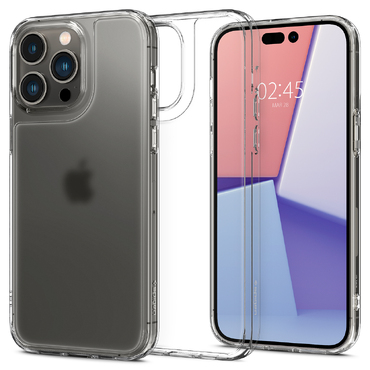 Spigen "Quartz Hybrid" pouzdro z tvrzeného skla pro iPhone 14 Pro - matně čiré