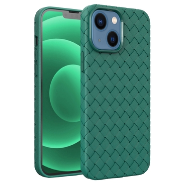 Gelové pouzdro TPU "Woven Template" pro iPhone 14 - zelené