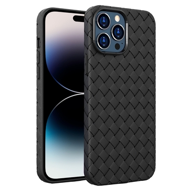 Gelové pouzdro TPU "Woven Template" pro iPhone 14 Pro Max - černé