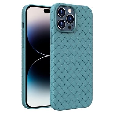 TPU gelový kryt "Woven Template" pro iPhone 14 Pro Max - modrý