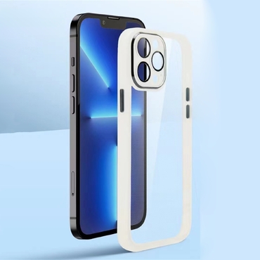 Hybridní pouzdro All Inclusive s vestavěnou ochranou zadního fotoaparátu pro iPhone 13 Pro - bílé Hybridní pouzdro All Inclusive s vestavěnou ochranou zadního fotoaparátu pro iPhone 13 Pro - bílé