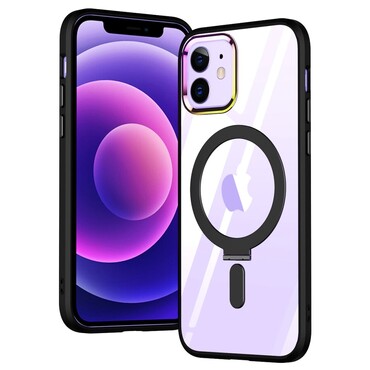 Hybridní pouzdro MagCase s magnetem a bezdrátovým nabíjecím stojánkem MagSafe pro iPhone 12 - černé Hybridní pouzdro MagCase s magnetem a bezdrátovým nabíjecím stojánkem MagSafe pro iPhone 12 - černé