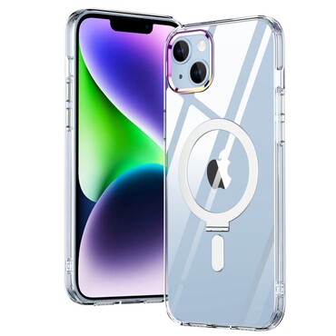 Hybridní pouzdro MagCase s magnetem a bezdrátovým nabíjecím stojánkem MagSafe pro iPhone 13 - průhledné