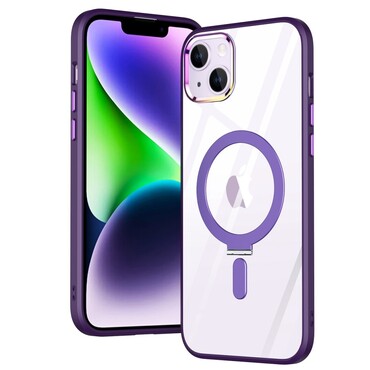 Hybridní pouzdro MagCase s magnetem a bezdrátovým nabíjecím stojánkem MagSafe pro iPhone 13 - fialové Hybridní pouzdro MagCase s magnetem a bezdrátovým nabíjecím stojánkem MagSafe pro iPhone 13 - fialové