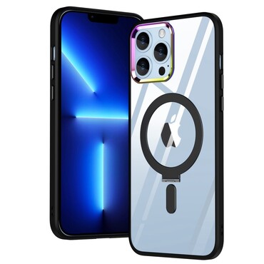 Hybridní pouzdro MagCase s magnetem a bezdrátovým nabíjecím stojánkem MagSafe pro iPhone 13 Pro - černé Hybridní pouzdro MagCase s magnetem a bezdrátovým nabíjecím stojánkem MagSafe pro iPhone 13 Pro - černé