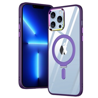 Hybridní pouzdro MagCase s magnetem a bezdrátovým nabíjecím stojánkem MagSafe pro iPhone 13 Pro - fialové