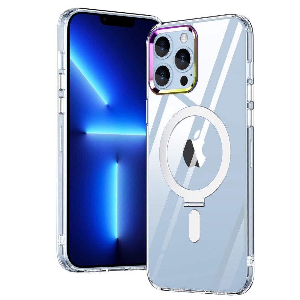 Hybridní pouzdro MagCase s magnetem a bezdrátovým nabíjecím stojánkem MagSafe pro iPhone 13 Pro Max - průhledné