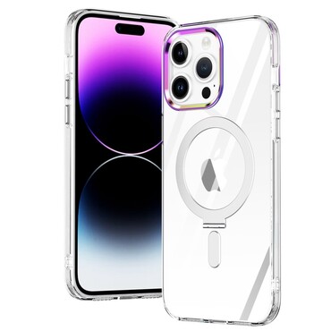 Hybridní pouzdro MagCase s magnetem a bezdrátovým nabíjecím stojánkem MagSafe pro iPhone 14 Pro - průhledné Hybridní pouzdro MagCase s magnetem a bezdrátovým nabíjecím stojánkem MagSafe pro iPhone 14 Pro - průhledné