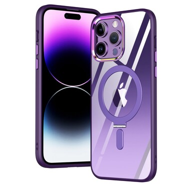 Hybridní pouzdro MagCase s magnetem a bezdrátovým nabíjecím stojánkem MagSafe pro iPhone 14 Pro Max - fialové
