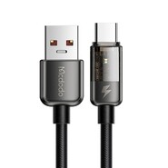 Nabíjecí a datový kabel McDodo USB na USB-C "Cyberpunk" - s ultrarychlým nabíjením SCP a automatickým vypínáním 6A, 66W/100W - 1,8 m - černý