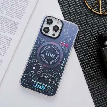 Hybridní pouzdro "Circuit MagSafe" pro iPhone 14 Pro - černé