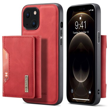 Hybridní pouzdro Encanto s magnetickou peněženkou pro iPhone 14 - červené