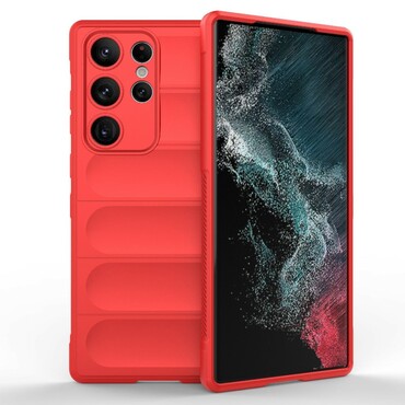 Odolný kryt "Waves" pro Samsung Galaxy S23 Ultra - červený