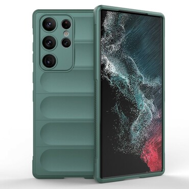 Odolný kryt "Waves" pro Samsung Galaxy S23 Ultra - zelený