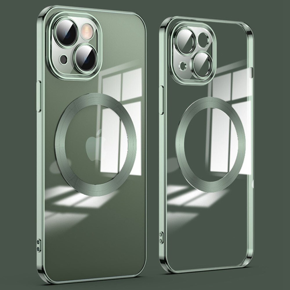 Hybridní obal „MagProtect“ s ochranou zadního fotoaparátu a magnetem MagSafe pro iPhone 14 - green