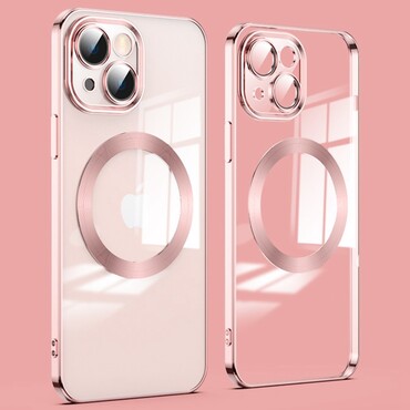 Hybridní obal „MagProtect“ s ochranou zadního fotoaparátu a magnetem MagSafe pro iPhone 14 Plus - rose gold Hybridní obal „MagProtect“ s ochranou zadního fotoaparátu a magnetem MagSafe pro iPhone 14 Plus - rose gold