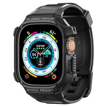 Kryt a řemínek Spigen "Rugged Armor Pro" pro Apple Watch Ultra 49 mm - černý Kryt a řemínek Spigen "Rugged Armor Pro" pro Apple Watch Ultra 49 mm - černý