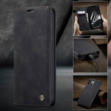 Kryt CaseMe MagFlip pro iPhone 14 s nejvyšší úrovní ochrany a automatickým magnetickým zavíráním - smooth black