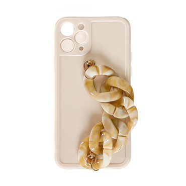 Silikonové pouzdro na iPhone 12 Pro Max "Vanilla" s náramkem na nošení