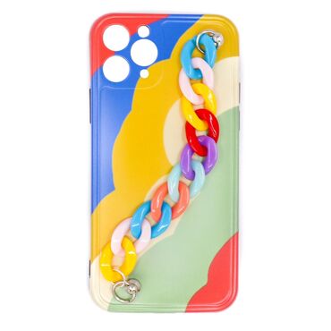 Silikonové pouzdro na iPhone 11 Pro Max "Rainbow" s náramkem na nošení