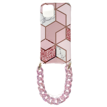 Silikonové pouzdro na iPhone 11 Pro "Marshmallow Pink" s náramkem na nošení