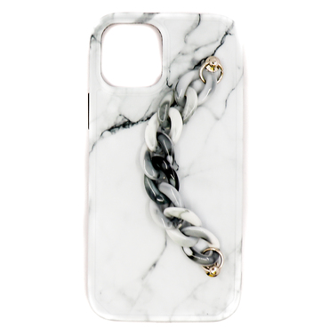 Silikonové pouzdro na iPhone 12 Pro Max "White Marble" s náramkem na nošení