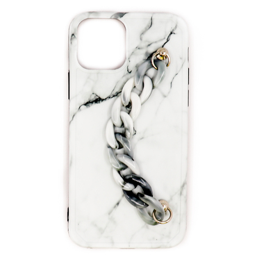 Silikonové pouzdro pro iPhone 11 Pro Max "Marble White" s náramkem na nošení