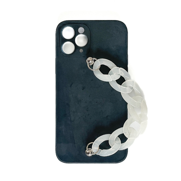 Silikonové pouzdro pro iPhone 11 Pro Max "Black" s náramkem na nošení