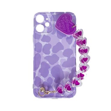 Silikonové pouzdro na iPhone 12 "Purple Heart" s náramkem na nošení