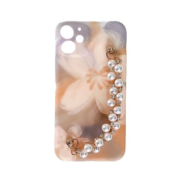 Silikonové pouzdro na iPhone 12 "Caramel Pearl" s náramkem na nošení