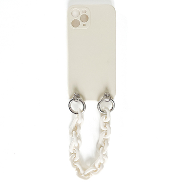 Silikonové pouzdro pro iPhone 12 Pro Max "Canary" s náramkem na nošení - bílé