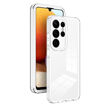 Hybridní kryt "Crystal Bumper" se zabudovanou ochranou zadního fotoaparátu pro Samsung Galaxy S23 Ultra - bílý metalický