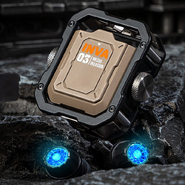 Nejnovější RoboRugg S3: Mechanická sluchátka Bluetooth s automatickým otevíráním a zavíráním, futuristickým osvětlením RGB a skvělým zvukem Hi-Fi - goldmetal