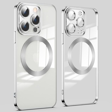 Hybridní obal „MagProtect“ s ochranou zadního fotoaparátu a magnetem MagSafe pro iPhone 12 Mini - silver Hybridní obal „MagProtect“ s ochranou zadního fotoaparátu a magnetem MagSafe pro iPhone 12 Mini - silver