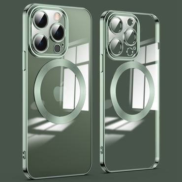 Hybridní obal „MagProtect“ s ochranou zadního fotoaparátu a magnetem MagSafe pro iPhone 12 Mini - green Hybridní obal „MagProtect“ s ochranou zadního fotoaparátu a magnetem MagSafe pro iPhone 12 Mini - green