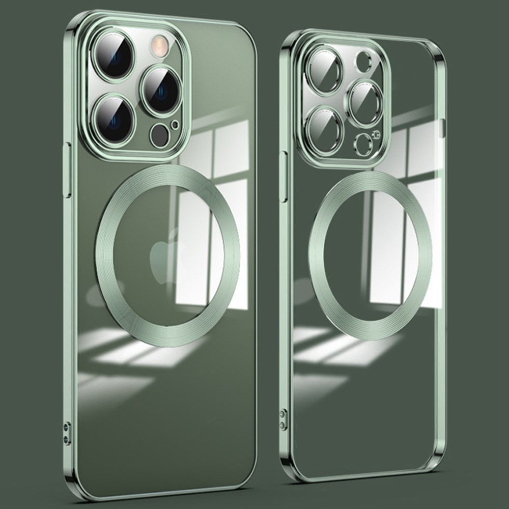 Hybridní obal „MagProtect“ s ochranou zadního fotoaparátu a magnetem MagSafe pro iPhone 12 Pro Max - green