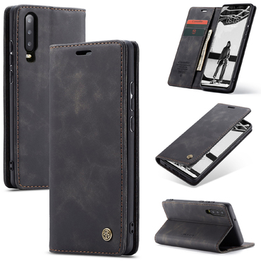 Kryt CaseMe MagFlip pro Huawei P30 s nejvyšší úrovní ochrany a automatickým magnetickým zavíráním - smooth black