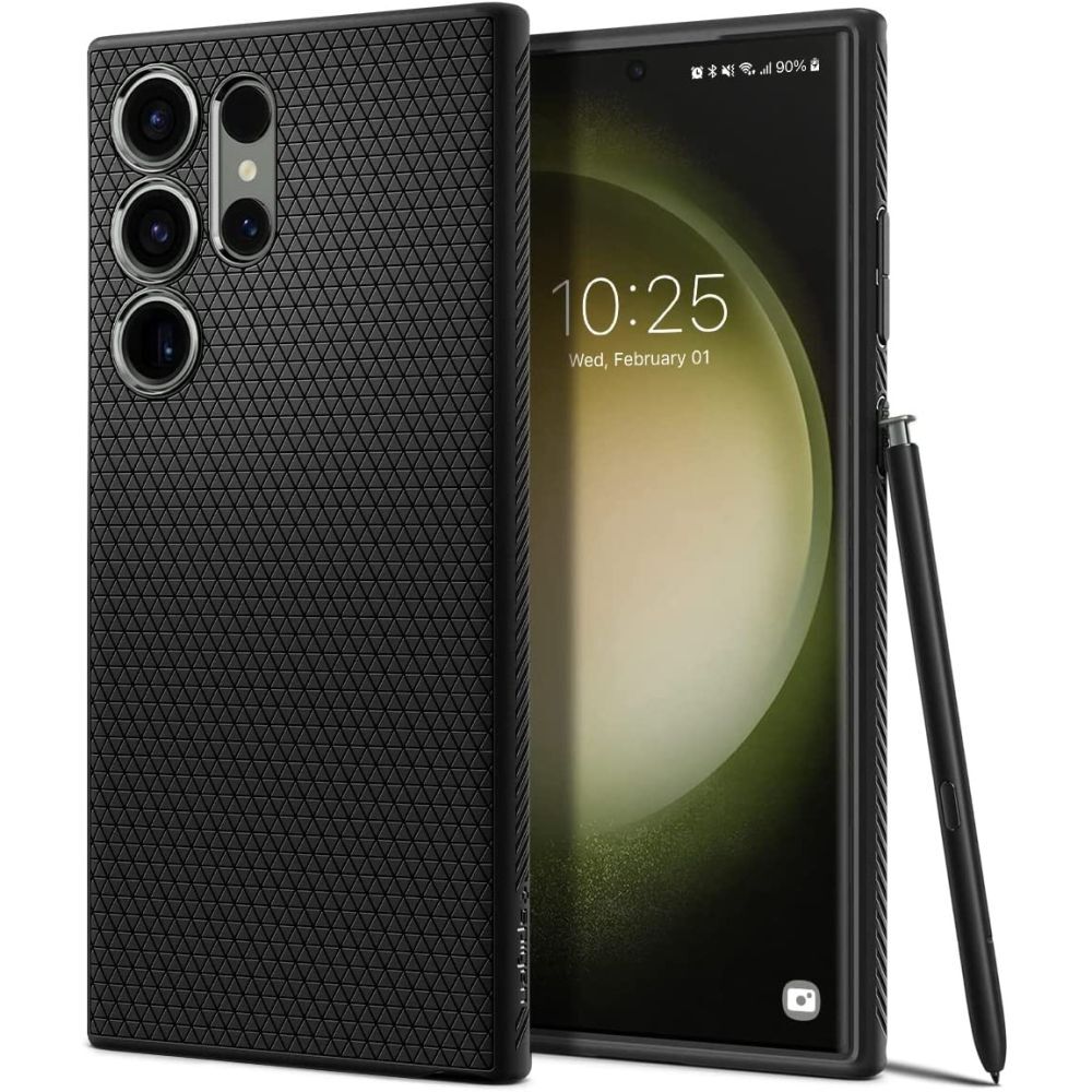 Kryt Spigen "Liquid Air" pro Samsung Galaxy S23 Ultra - matný černý