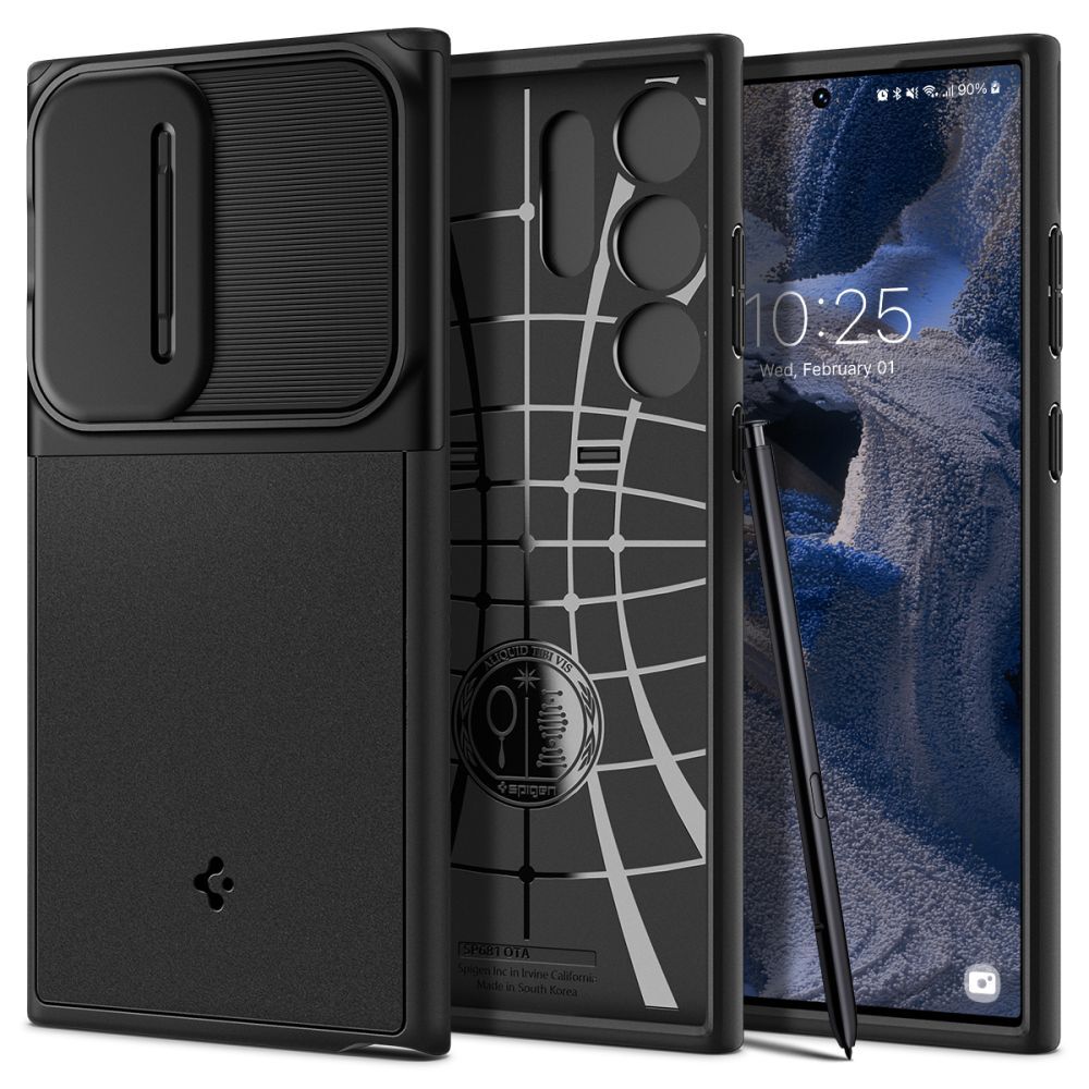 Kryt Spigen "Optik Armor" pro Samsung Galaxy S23 Ultra - černý
